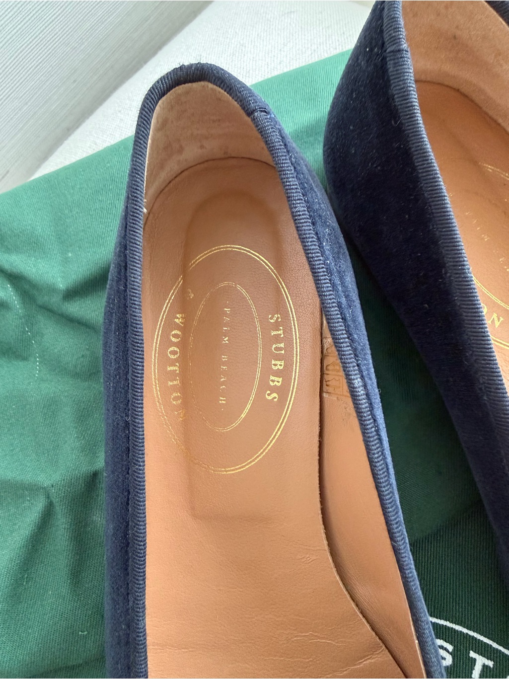 Stubbs & Wootton Navy Velvet Embroidered Loafers — image 5 of 8